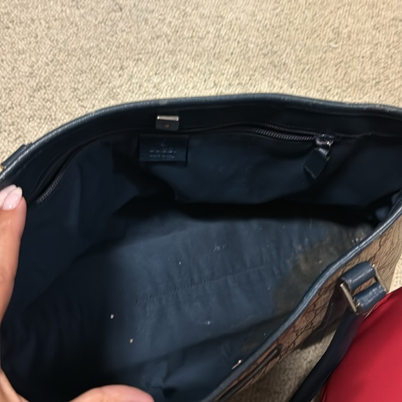 Gucci GG Canvas Tote Bag Beige and Navy - Picture 4 of 8